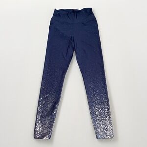 Peloton Women's High Waist Full Length Leggings Navy w/ Gold Flakes Size:‎ L